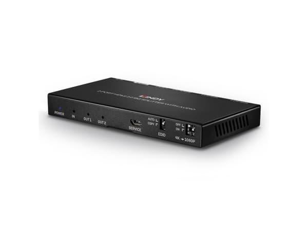 Lindy 38230, HDMI, 2x HDMI, 4096 x 2160 pixlar, Svart, Metall, 4K Ultra HD
