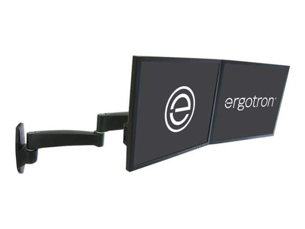 Ergotron 200 Series - Monteringssett (veggbrakett, dobbeltartikuleringsarm, tverrstang, 2 utvidelser, 2 VESA-adaptere) - justerbar arm - for 2 LCD-sk