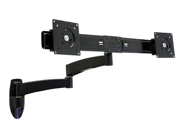Ergotron 200 Series - Monteringssett (veggbrakett, dobbeltartikuleringsarm, tverrstang, 2 utvidelser, 2 VESA-adaptere) - justerbar arm - for 2 LCD-sk Sort