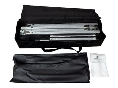 Elite Screens Yard Master 2 Series OMS100H2-DUAL - Projektionsskärm med ben - 100" (254 cm) - 16:9 - Wraith Veil Dual - svart, silverram