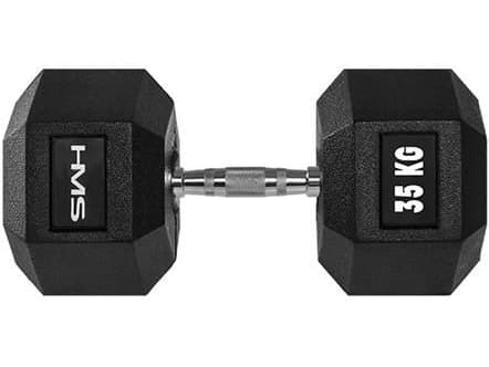 HMS Rubberized dumbbell Hex Pro 35kg black (17-66-125)