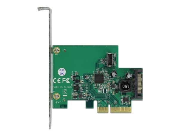 Delock PCI Express Card to 1 x internal USB 3.2 Gen 2 key A 20 pin female - USB-adapter - PCIe 3.0 x4 lav profil - USB 3.2 Gen 2 (internt) x 1