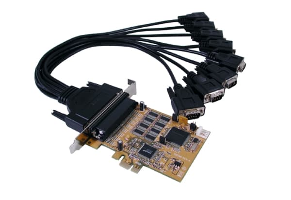 Exsys 8S seriell RS-232 PCI-Express-kort med blekksprutkabel (SystemBase-brikkesett) (EX-44088)