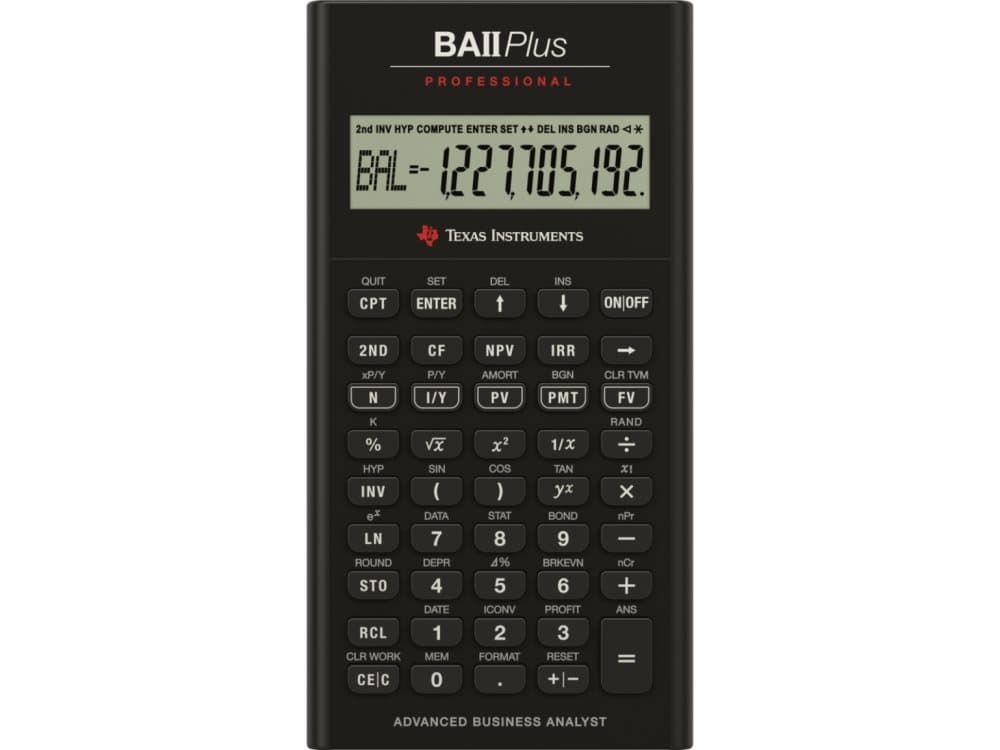 Texas Instruments BAII PLUS PROFESSIONAL - Finansiell kalkylator - 10 siffror - batteri