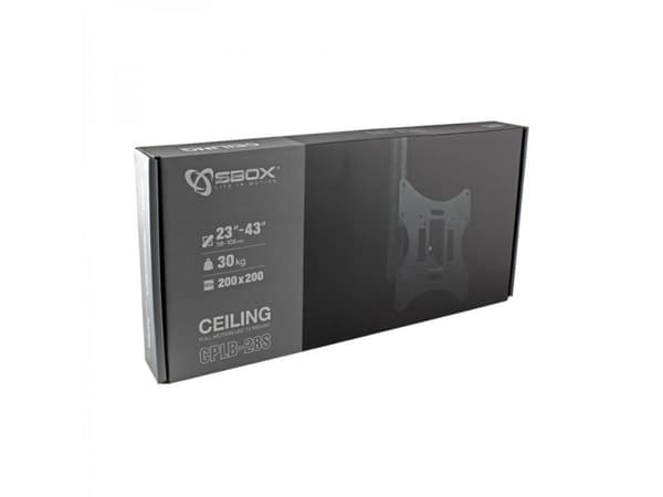 SBOX CPLB-28S, 58,4 cm (23"), 109,2 cm (43"), 30 kg, 200 x 200 mm, -20 - 20°, Sort