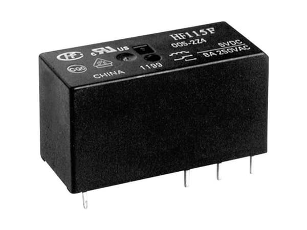 Hongfa HF115F/005-2ZS4A(610) Tryckrelä 5 V/DC 8 A 2 x omkopplare 1 st