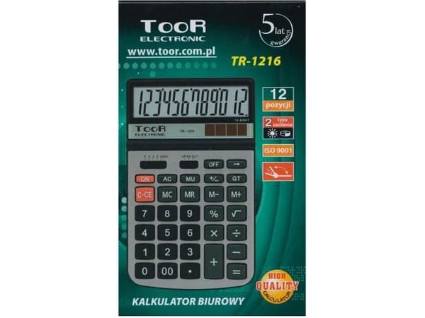 Toor Elektronisk kalkulator TR-1216 12-sifret kalkulator