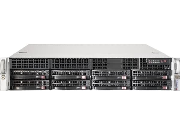 Supermicro SC825 TQC-R802LPB - Rackmonterbar 2U - forbedret og utvidet ATX - SATA/SAS - hot-swap 800 watt - svart
