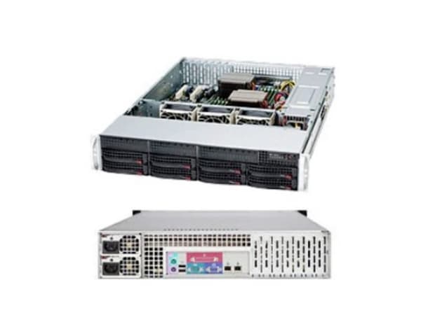 Supermicro SC825 TQC-R802LPB - Rackmonterbar 2U - forbedret og utvidet ATX - SATA/SAS - hot-swap 800 watt - svart