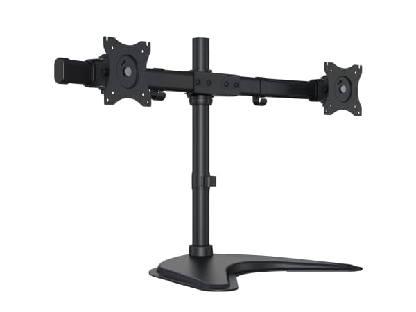 Multibrackets M Deskstand Basic Dual - Kiinnityssarja (pöytäkiinnike) - 2 LCD-näytölle - teräs, kiiltävä alumiini - musta - näytön koko: 15"-27" - pö