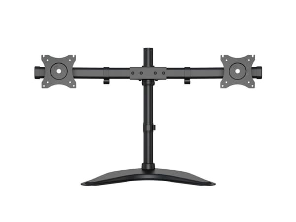 Multibrackets M Deskstand Basic Dual - Kiinnityssarja (pöytäkiinnike) - 2 LCD-näytölle - teräs, kiiltävä alumiini - musta - näytön koko: 15"-27" - pö