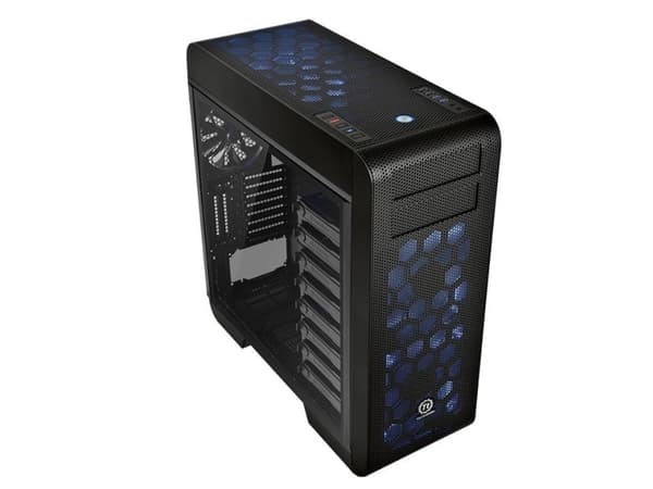 Thermaltake Core V71 Tempered Glass Edition, Full Tower, PC, Musta, ATX, EATX, mikro ATX, SPCC, Karkaistu lasi, Sininen