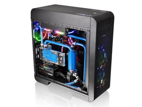Thermaltake Core V71 Tempered Glass Edition, Full Tower, PC, Musta, ATX, EATX, mikro ATX, SPCC, Karkaistu lasi, Sininen