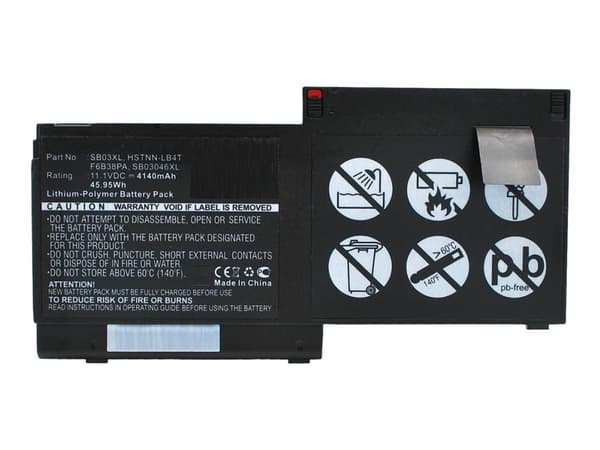 CoreParts - Akun akku tietokoneeseen - Litium-polymeeri - 4140 mAh - 46 Wh - lajitelma - HP EliteBook 820 G1:lle