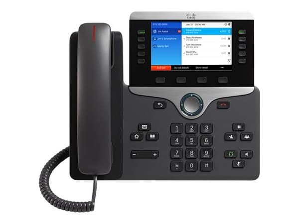Cisco IP Phone 8851 - VoIP-telefon - SIP, RTCP, RTP, SRTP, SDP - 5 rader - träkol