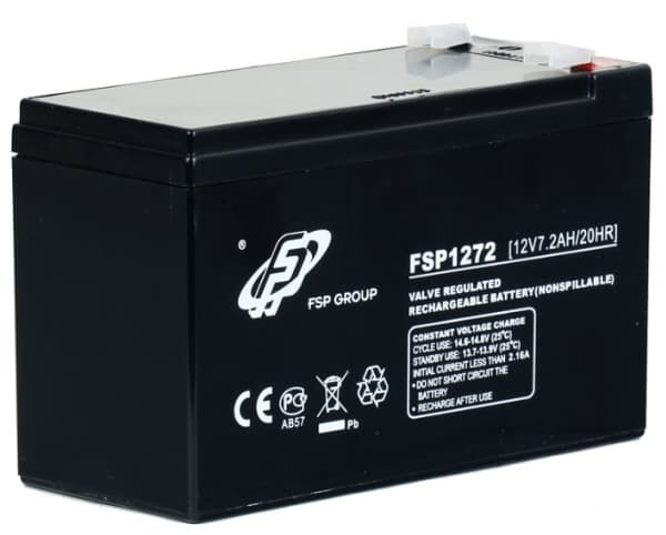 FSP/Fortron 12V7Ah, 12 V, 1 stykker, Svart, 7,2 Ah, 151 mm, 97,5 mm