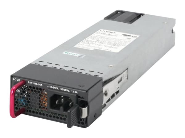 HPE X362 - Strømforsyning - "hot-plug" / redundant (plug-in modul) - AC 115-240 V - 1110 watt - Europa - for HPE 5130 24, 5130 48, 5500-24, 5500-48,