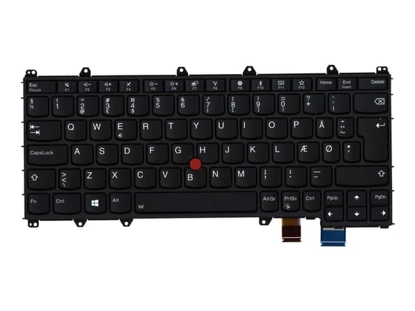 Chicony - Erstatningstastatur for bærbar PC - med Trackpoint - bakbelysning - QWERTY - Dansk - FRU - for ThinkPad X380 Yoga 20LH, 20LJ