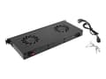 Miniatyrbilde 3 av 5: Lanberg - Rackviftepanel - med termostat, 2 kjølevifter - 230 V - RAL 9004, svart - 1U - 19"