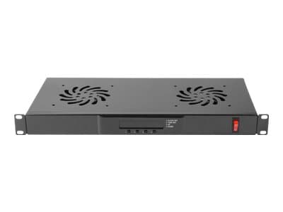 Lanberg - Rackviftepanel - med termostat, 2 kjølevifter - 230 V - RAL 9004, svart - 1U - 19"