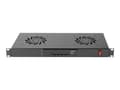 Miniatyrbilde 4 av 5: Lanberg - Rackviftepanel - med termostat, 2 kjølevifter - 230 V - RAL 9004, svart - 1U - 19"