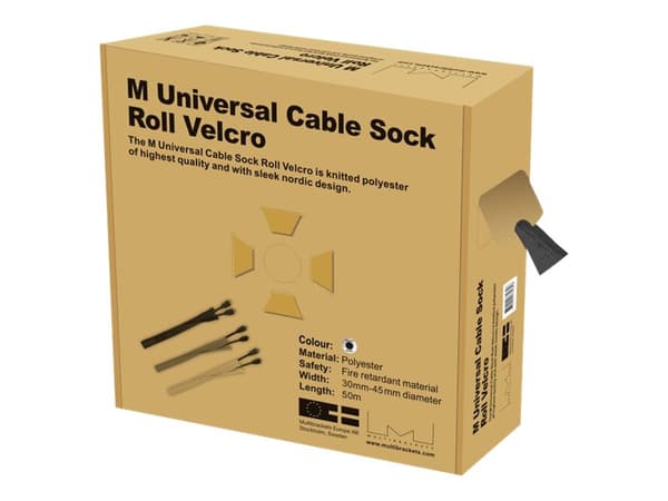 Multibrackets M Universal Cable Sock Touch Fastener - Kabelorganiserare - svart