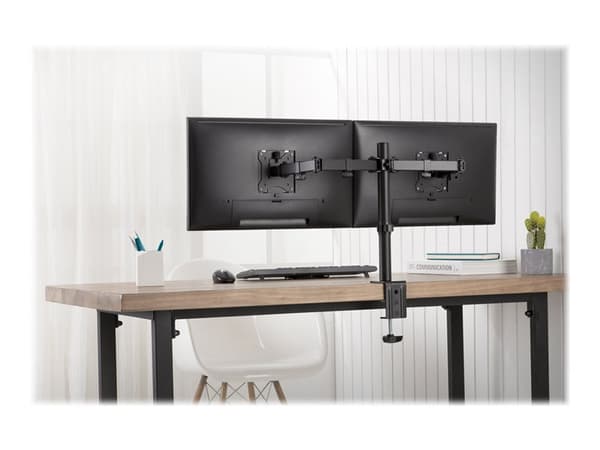 DIGITUS DA-90400 - Stativ - for 2 LCD-skjermer - stål - matt svart - skjermstørrelse: 15"-32" - skrivebordsstativ