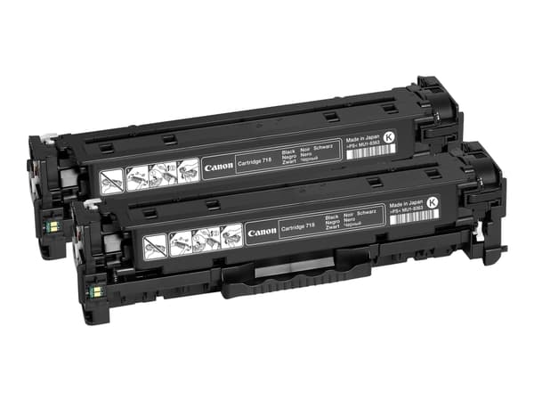 Canon 718 Black - 2-pack - svart - original - tonerpatron - for i-SENSYS LBP7210, LBP7660, LBP7680, MF728, MF729, MF8340, MF8360, MF8540, MF8550, MF8