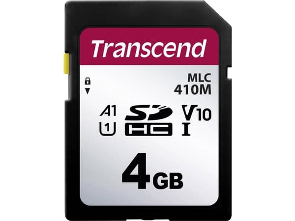 Transcend 410M - Flashminnekort - 4 GB - A1 / Video Class V10 / UHS-I U1 / Class10 - SD