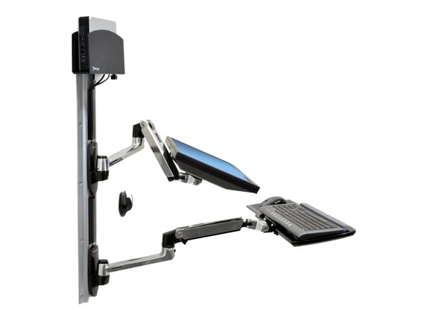 Ergotron LX - Monteringssett (CPU-holder, musholder, 2 spordekker, tastaturarm, 2 kabelkanaler, håndleddsstøtte, veggspor 10", veggspor 34", displaya