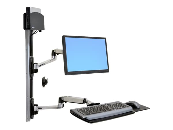 Ergotron LX - Monteringssett (CPU-holder, musholder, 2 spordekker, tastaturarm, 2 kabelkanaler, håndleddsstøtte, veggspor 10", veggspor 34", displaya