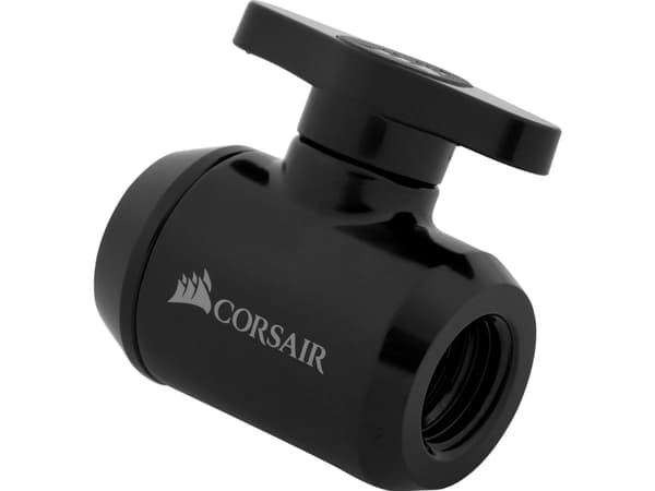 CORSAIR Hydro X Series XF Ball Valve - Manuell kuleventil for væskekjølesystem - svart