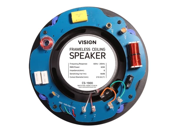 Vision AV-1900+CS-1900 - Kaiuttimet - PA-järjestelmään - Bluetooth - 60 Watt - 2-tie - musta, valkoinen (ritilän väri - valkoinen)