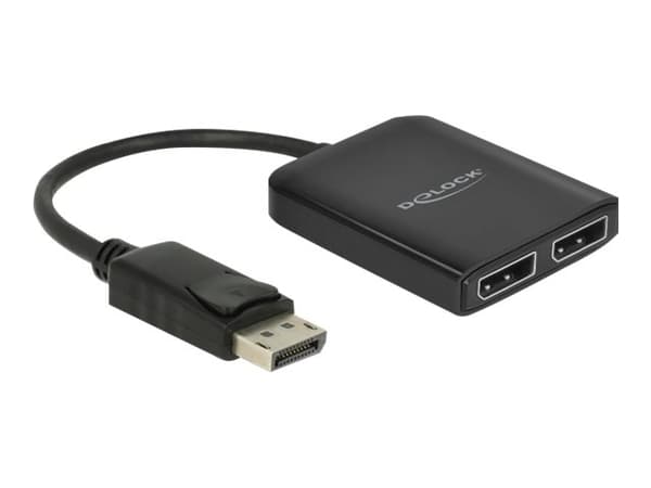 Delock DisplayPort 1.4 Splitter 1 x DisplayPort to 2 x DisplayPort MST - Video/lyd-splitter - 2 x DisplayPort - stasjonær
