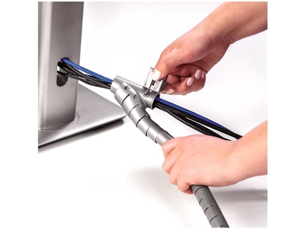 Fellowes CableZip, Taipuisa kaapeliputki, Lattia, Muovi, Hopea