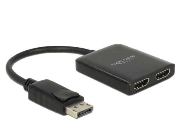 Delock DisplayPort 1.4 Splitter 1 x DisplayPort to 2 x HDMI MST - Video/lyd-splitter - 2 x HDMI - stasjonær
