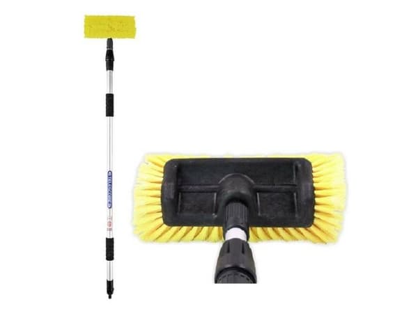 IWH 000203 mit Wasserstopp und Waschbürste Vaskebørste til vinduer m/teleskopskaft 1 Set