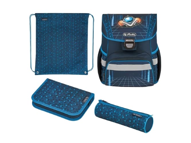 Herlitz Loop Plus Space Car, Pennfack, Pencil pouch, Skolväska, Sport bag, Pojke, Mellanstadium, Ryggsäck, 16 l, Framficka, Sidoficka