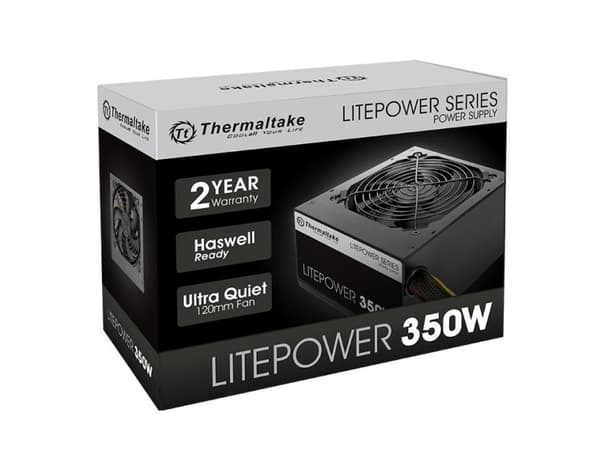 Thermaltake Litepower II, 350 W, 230 V, 50/60 Hz, 4 A, Aktiv, 90 W