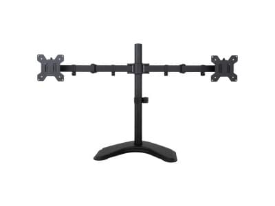 ART L-21N - Monteringssett (stativfot, 2 justerbare armer) - for 2 LCD-skjermer - pulverbelagt metall - svart - skjermstørrelse: 13"-27" - skrivebord