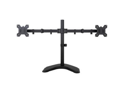 ART L-21N - Monteringssett (stativfot, 2 justerbare armer) - for 2 LCD-skjermer - pulverbelagt metall - svart - skjermstørrelse: 13"-27" - skrivebord