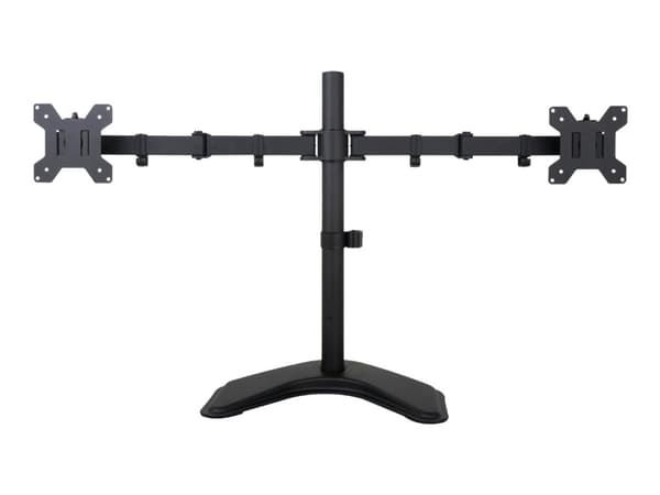ART L-21N - Monteringssett (stativfot, 2 justerbare armer) - for 2 LCD-skjermer - pulverbelagt metall - svart - skjermstørrelse: 13"-27" - skrivebord Sort