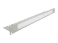 Miniatyrbilde 1 av 5: Delock Cable Management Brush Strip with Cable Support Plate - Styringspanel for rackkabler med børste - grå - 1U - 19"
