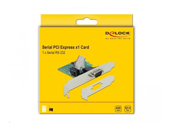 Delock PCI Express Card to 1 x Serial RS-232 - Seriell adapter - PCIe 2.0 låg profil - RS-232 x 1 - grön