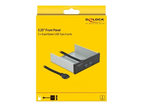 Delock - Lagerbrønnportspanel - USB 3.2 Gen 1 x 2 - svart