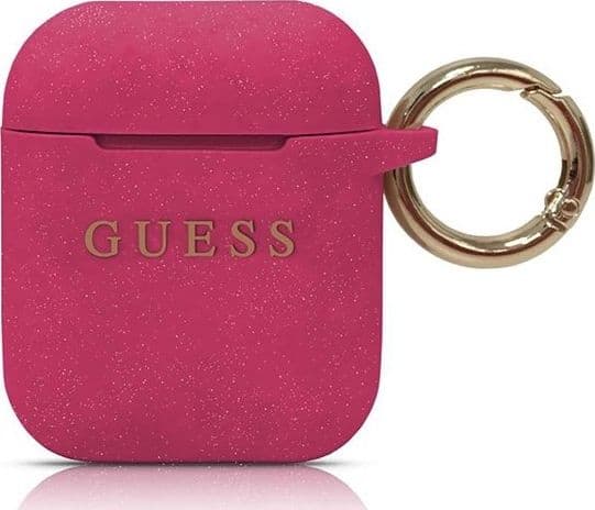 Guess suojakotelo GUACCSILGLBK silikoni Glitter AirPods 1/2 viininpunainen 1/2