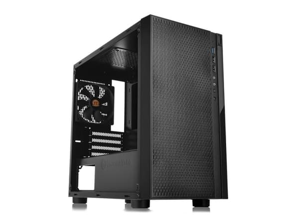 Thermaltake Versa H18 - Tower - micro ATX - genomskinlig sidopanel - ingen strömförsörjning (PS/2) - svart - USB/ljud