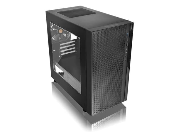Thermaltake Versa H18 - Tower - micro ATX - genomskinlig sidopanel - ingen strömförsörjning (PS/2) - svart - USB/ljud