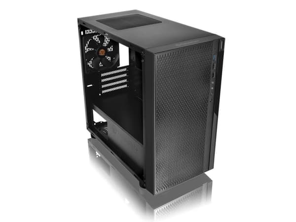 Thermaltake Versa H18 - Tower - micro ATX - genomskinlig sidopanel - ingen strömförsörjning (PS/2) - svart - USB/ljud