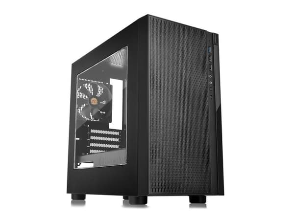 Thermaltake Versa H18 - Tower - micro ATX - genomskinlig sidopanel - ingen strömförsörjning (PS/2) - svart - USB/ljud